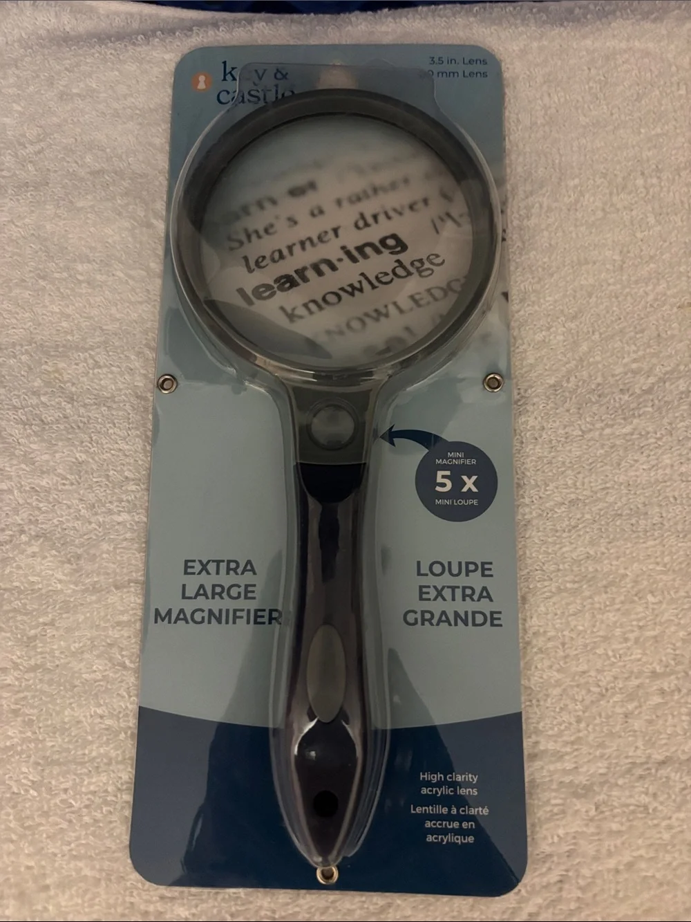 Extra Large Magnifier Handheld Loupe – Black/Gray